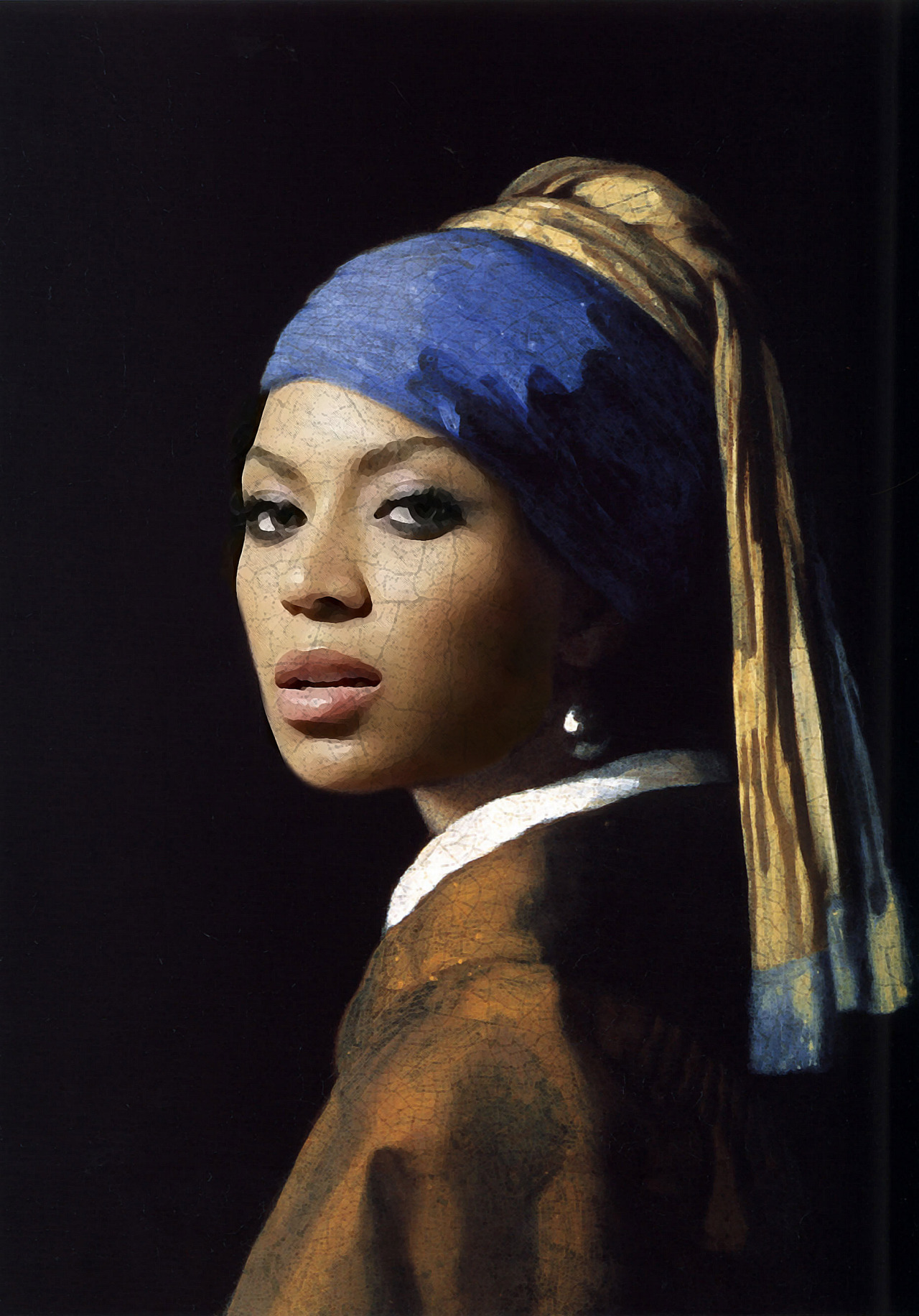 Beyonce photoshopped onto Girl With a Pearl Earring